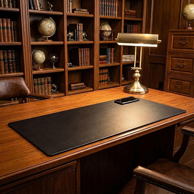 Dacasso Leather Desk Pad Without Side Rails