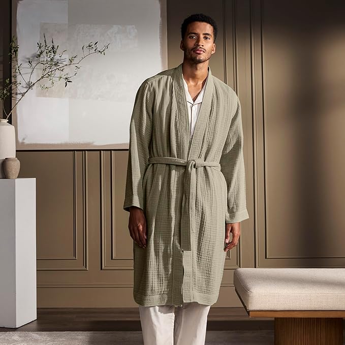 BOLL & BRANCH Dream Robe - 100% Organic Cotton - Ultra Soft, Lightweight, Breathable, and Pre Shrunk - Unisex