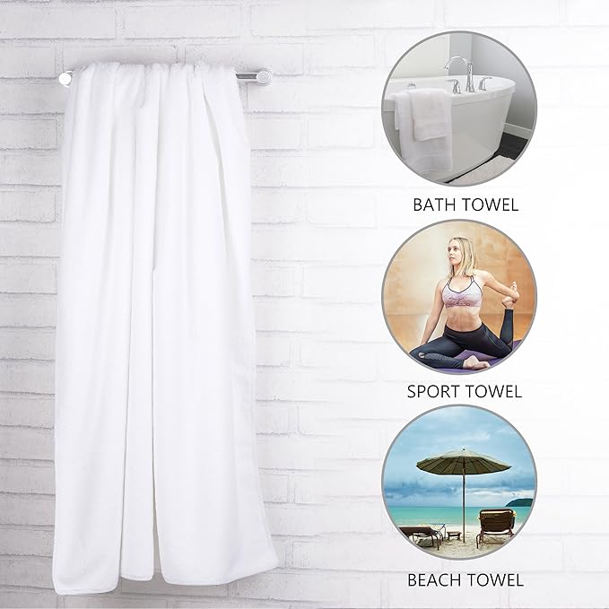 JML Large Microfiber Bath Towels, 2 Pack, 30"x60", Super Soft, Absorbent, Lint-Free Fleece Bathroom Towel Set for Luxury Hotel & SPA, Shower, Pool, Yoga, Sauna, Coral Pink