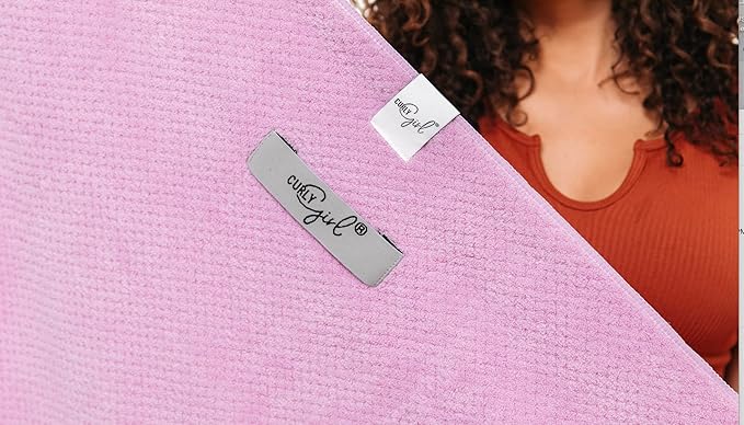 Curly Girl Microfiber Hair Towel Wrap for Women, 41" x 31" Large Quick Dry Hair Towel, Secure Fit with Elastic Strap, Anti-Frizz Hair Plopping Wrap for Long, Thick Hair