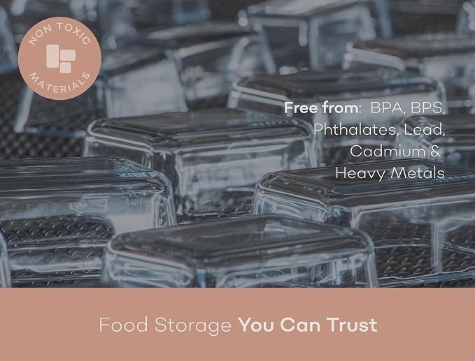 Large Glass Food Storage Containers with Lids | 3 Pack Set 52oz/6.4 cup | Glass Storage Containers with Lids |Non-Toxic & Airtight| Glass Food Containers |Oven, Freezer & Dishwasher Safe