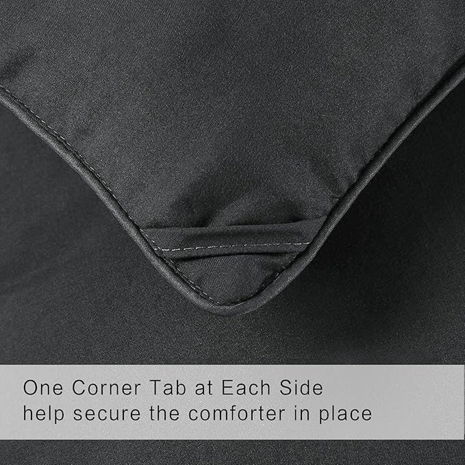 COHOME Premium Queen Size Comforter, All-Season Quilted Down Alternative Duvet Insert, Luxury Hotel GentleSoft Comforter with Anti-Clump Tech & 8 Tabs - Reversible - Dark Grey 88 x88 inches