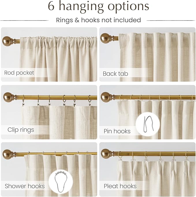NICETOWN Jacquard Linen Curtains 84 inch Length 2 Panels, Waffle Weave Privacy with Light Filtering Window Treatments for Bedroom, W52 x L84, 2 Panels