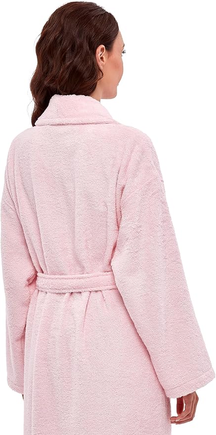 Arus Women's Shawl Collar Robe, Turkish Terry Cotton Bathrobe,with Regular and Full Length Options