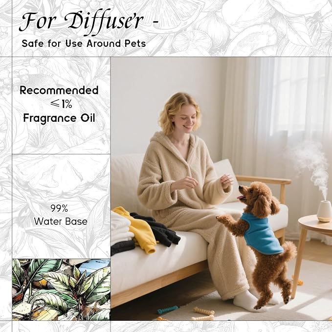 HIQILI White Tea Fragrance Oil for Reed Diffuser for Home - 5.07 Fl Oz | Hotel Collection Diffuser Oil, Long-Lasting Scent, DIY Candle & Soap & Perfume & Air Freshener Spray, Dropper Included