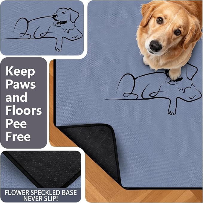 2 Pack Washable Pee Pads for Dogs 24"x36", Reusable Training Puppypads Absorbency Non-Slip & Leak-Proof for Pet Whelping Box Playpen Crate Sofa Bed Floors (Gray)