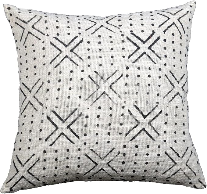 Trade Star Luxurious Square Cushion Cover Indian Decorative Sofa Pillow Case Modern Farmhouse Couch Cushion Cases for Bed Sofa Living Area (Ivory (Nova), 18 X 18 Inch)