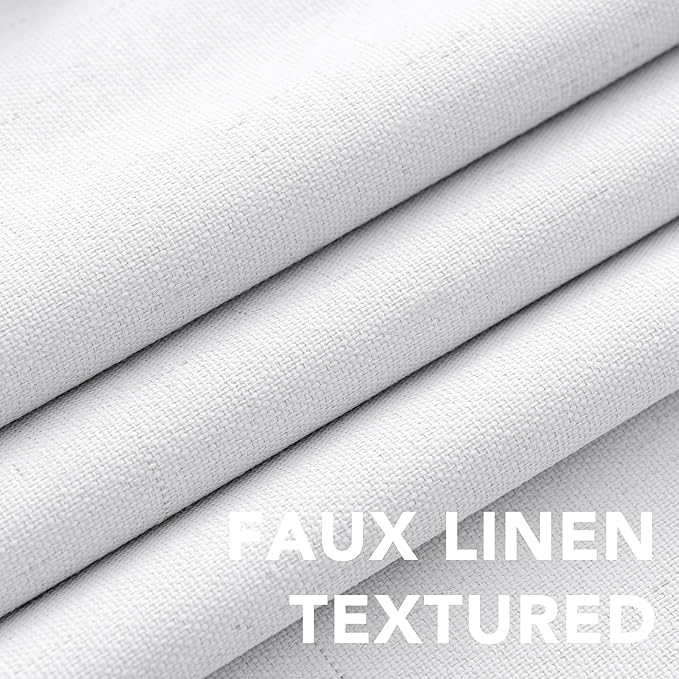 H.VERSAILTEX White Curtains 96 inches Long, 100% Blackout Curtains for Bedroom Thermal Insulated Linen Textured Curtains Living Room Grapes 2 Panel Sets, 52W x 96L - Inch