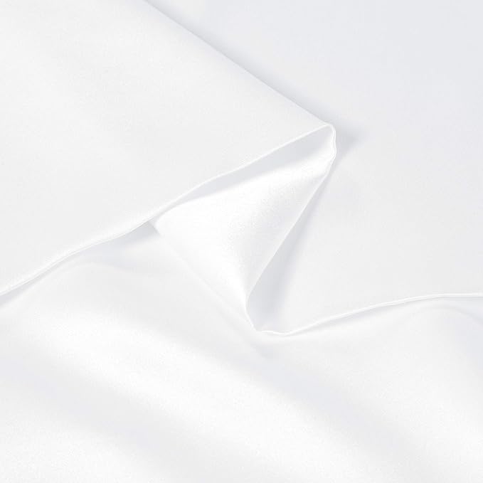 uxcell 1 Pack 100% Charmeuse Pure Silk Pillowcase for Hair and Skin, 350TC 19 Momme Soft Breathable Pillow Case with Hidden Zipper, Snow White Silk Pillowcase Travel (14x20inch)