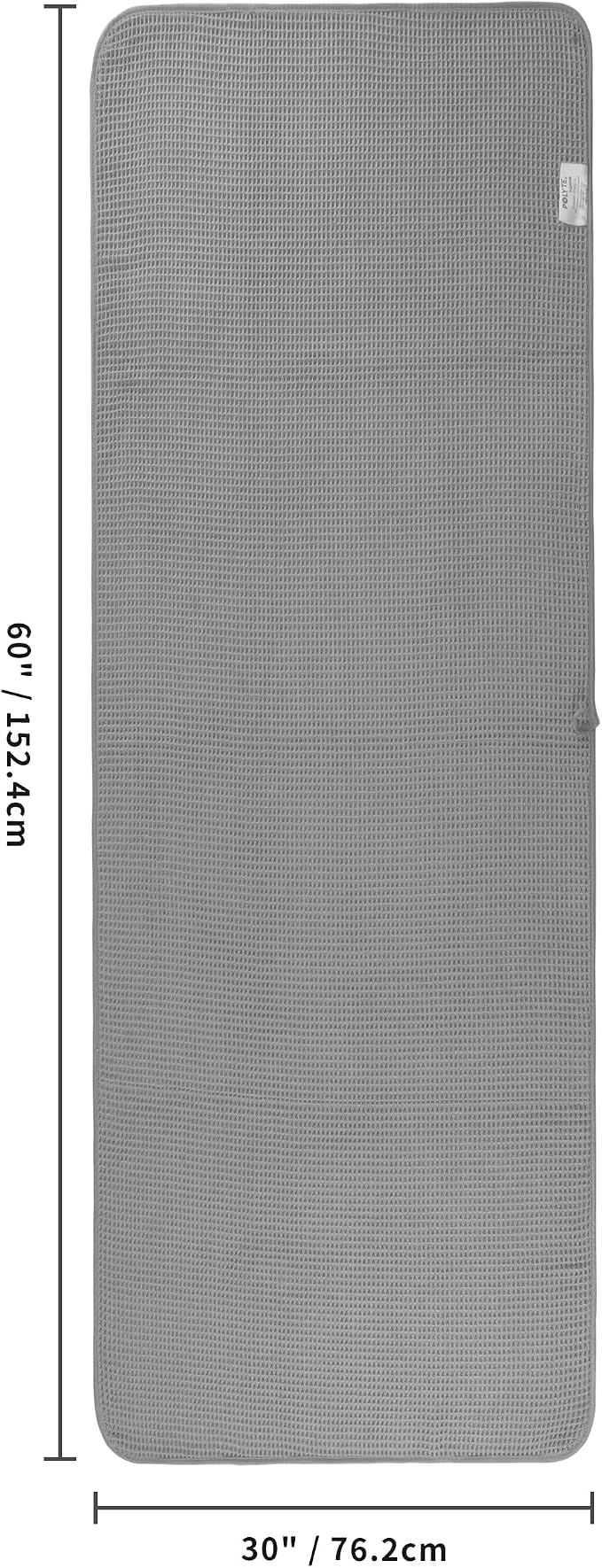 POLYTE 430 GSM Polyester Polyamide Microfiber Oversize Quick Dry Lint Free Bath Towel, 60 x 30 in, 4 Pack (Waffle Weave)