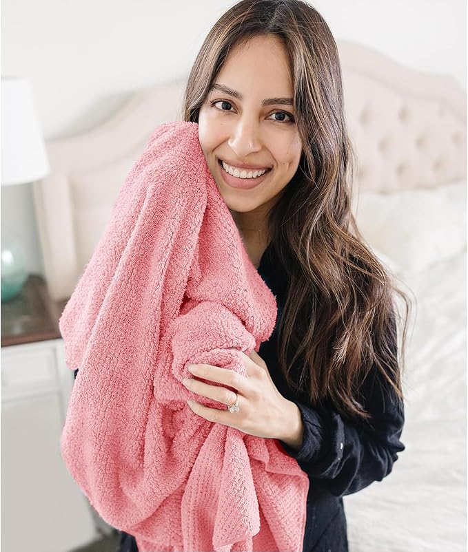 ROLSHOL 2 Packs Large Microfiber Hair Towels for Women, Super Absorbent & Quick Dry Hair Towel Wrap for Curly Long & Short Hair- Anti-Frizz Hair Turbans for Wet Hair（Coral Pink & Pink） - 27.5''*39.4''