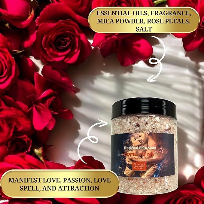 Come to Me Bath Salts 12oz – Spiritual Love Ritual Bath Soak – Manifestation & Attraction Bath for Witchcraft, Wiccan, Pagan & Metaphysical Self Care