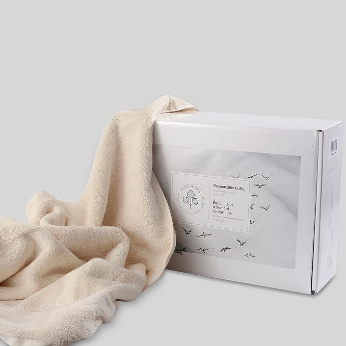 Fabdreams 100% Organic Cotton Bath Sheet Set of 2 700 GSM Oversized Towels Ultra Soft Plush Absorbent Durable Skin-Friendly Spa Hotel Premium Comfort Large 36 x 70 in Ivory