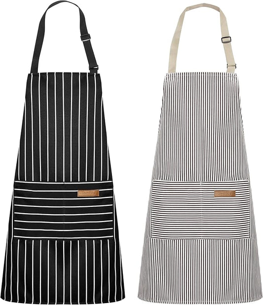 Syntus Apron for Men Women, Adjustable Cooking Kitchen Chef Aprons with 2 Pockets