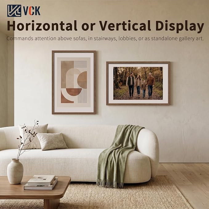 VCK 24x36 Poster Frames Walnut 3 Pack, Wide Border Wood, Display 24x36 Picture Photo with Mat or 20 x 30 Without, for Home, Office, Gallery, Woodgrain Series, Wall Hanging