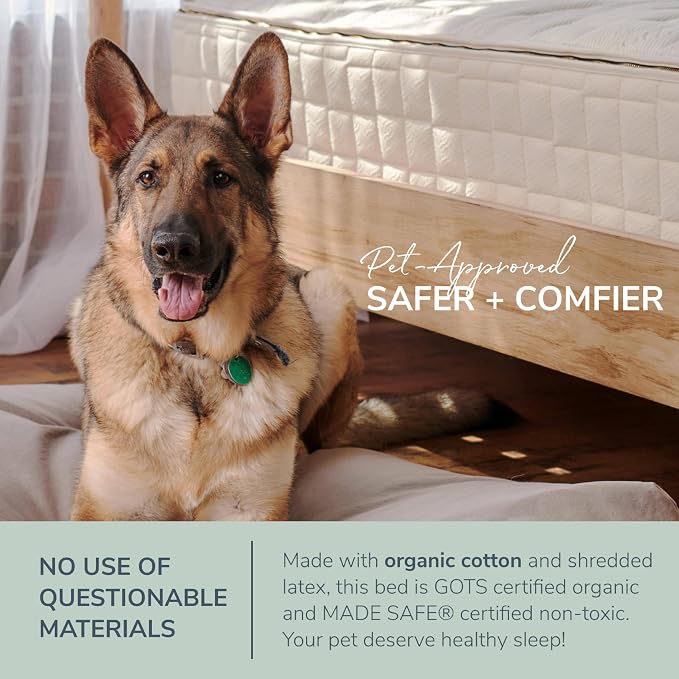 Naturepedic Organic Pet Bed Cover - Washable Waterproof Mattress Protector - Removable Cover for Dog and Cat Bed - Large