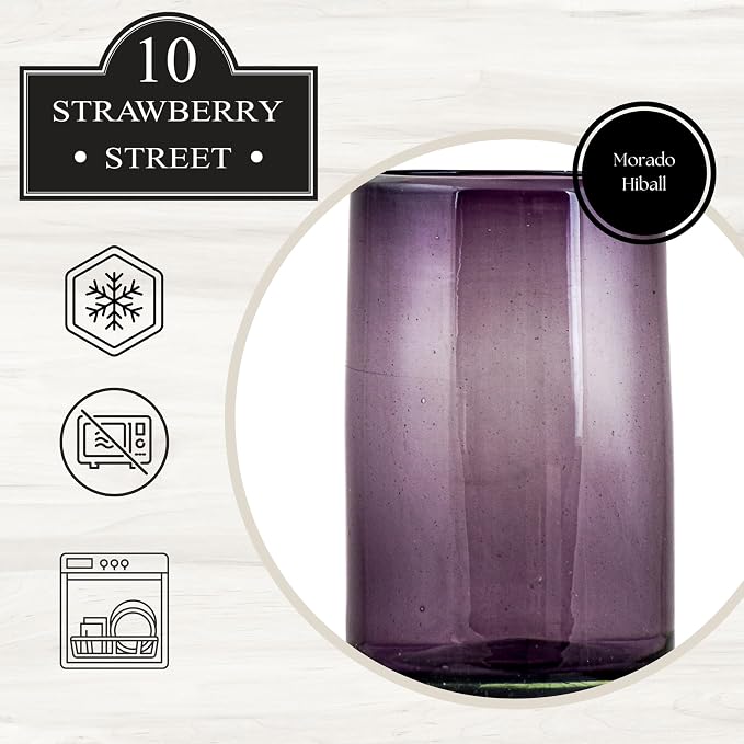 10 Strawberry Street Morado Mexican Glassware, Hiball, Set of 4