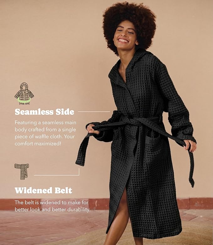 Luxury Organic Japanese Cotton Hotel & Spa Waffle Bathrobe for Men and Women (Hooded/Kimono)