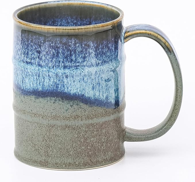 Coffee Mug, 22 oz Beer Mugs Large Ceramic Coffee Mug Tea Cups, Handmade Mug with Big Handle for Office and Home, Dishwasher and Microwave Safe (Rock Green)