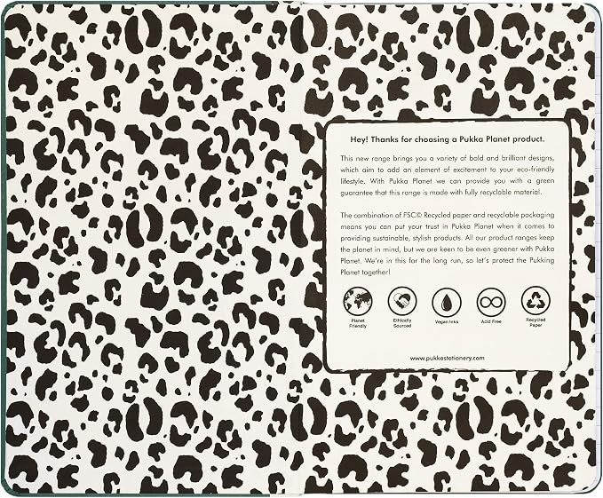 Pukka Pad, Pukka Planet A5 Soft Cover Notebook - Casebound Journal Featuring Acid-Free, Vegan Inks and Glue with Ethically Sourced Recycled Paper, 8.46 x 5.27in - Green Vibes Only