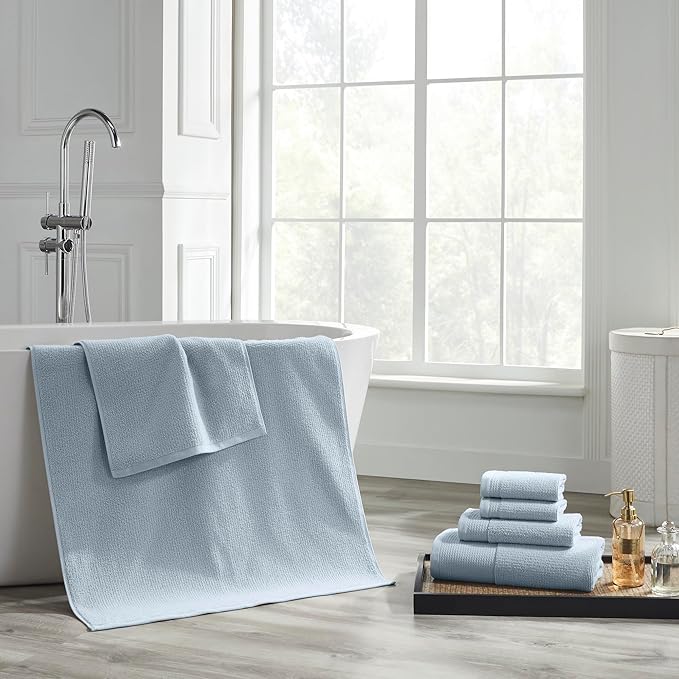 Modern Threads Waffle-Rib 6-Piece Towel Set – Premium Cotton Bath Towels, Ultra-Absorbent & Soft, Elegant Waffle Texture for Bathroom & Spa, Air