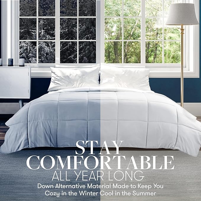 King/Cal King Comforter - Luxury Goose Down Alternative Comforter Duvet Insert - All SeasonUltra Soft Hypoallergenic Bedding - with Corner Tabs - Hotel Dorm