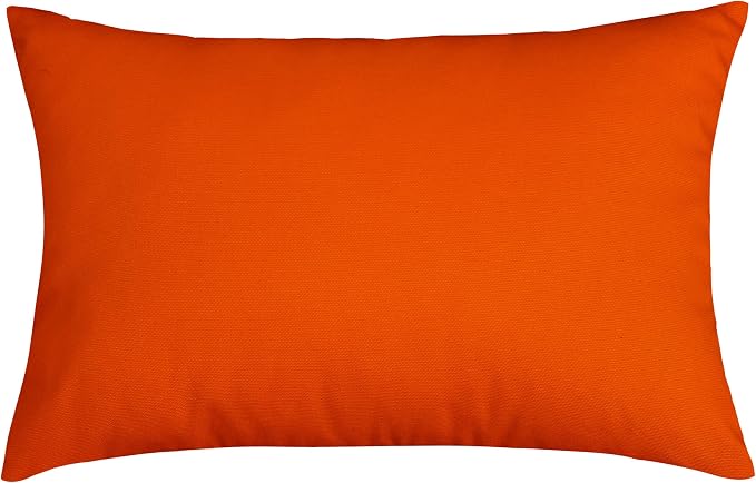 TangDepot 100% Cotton Solid Throw Pillow Cover 12x18 Orange | 100% cotton, same-color zip, machine wash & air dry. For living room, bedroom, office, car. 42 colors, 79 sizes. Cover only.