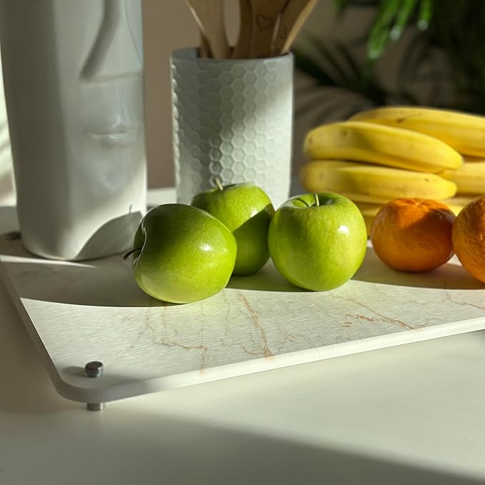 Generic Stone Drying Mat for Kitchen Counter Marble Pattern, 14x18 Inches, Diatomaceous Earth, Medium-Large, White