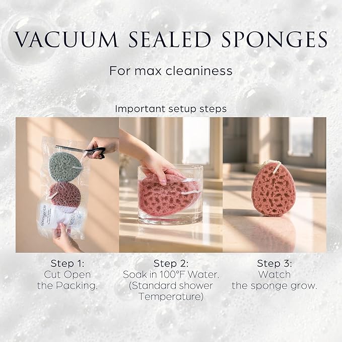 Spongentle Loofah Sponge for Shower and Bathing, Bath Sponge with Dual Texture, Shower Pouf for Gentle and Deep Exfoliation, Large Size Body Scrubber for Men & Women, PU Foam, 37% More Lather, 2 Pack