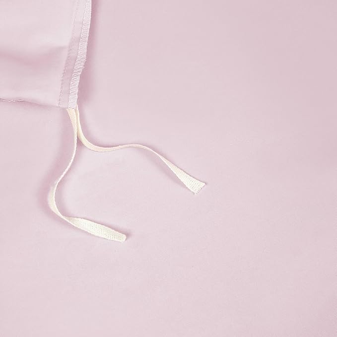 Blush Pink Cotton Duvet Cover Set King 100% Long-Staple Cotton Sateen Bedding Set, Soft Breathable Smooth Organic Pure Cotton Plain Comforter Cover, Luxury Minimalist Bedroom Decor for All Season