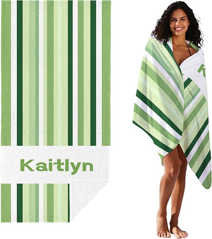 JML Custom Beach Towel with Name, Personalized Microfiber Beach Towel with Name, Large, Soft, Quick Dry & Absorbent for Swim, Pool,Adult,Summer Holiday,Vacation,Travel,Gift for Anniversary, Birthday