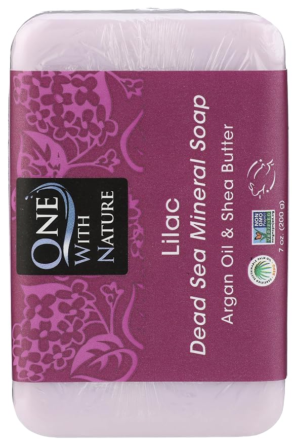 One With Nature Lilac Dead Sea Mineral Soap, 7 Ounce Bar