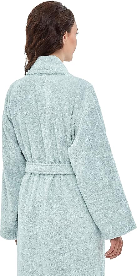 Arus Women's Shawl Collar Robe, Turkish Terry Cotton Bathrobe,with Regular and Full Length Options