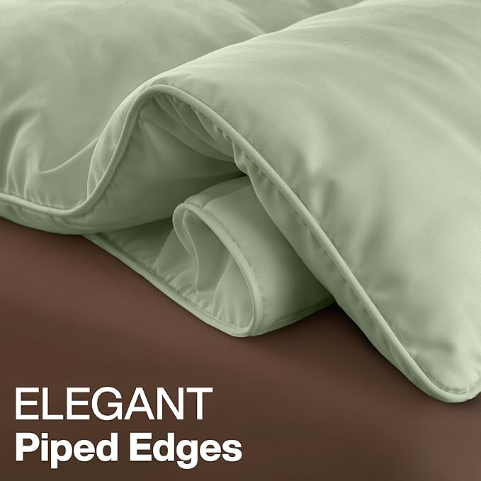 Utopia Bedding Twin Comforter Duvet Insert, Quilted Sage Green Comforter with Corner Tabs, Box Stitched Down Alternative Comforters Twin Size 64 x 88 inches