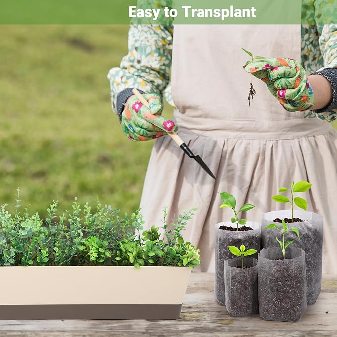GREANER 400PCS Nursery Bags for Plants, Mixed Sizes Potting Bags for Indoor Outdoor Planting, Plant Nursery Pouches for Seed Starting, Soil Transplant, Home Garden Supply
