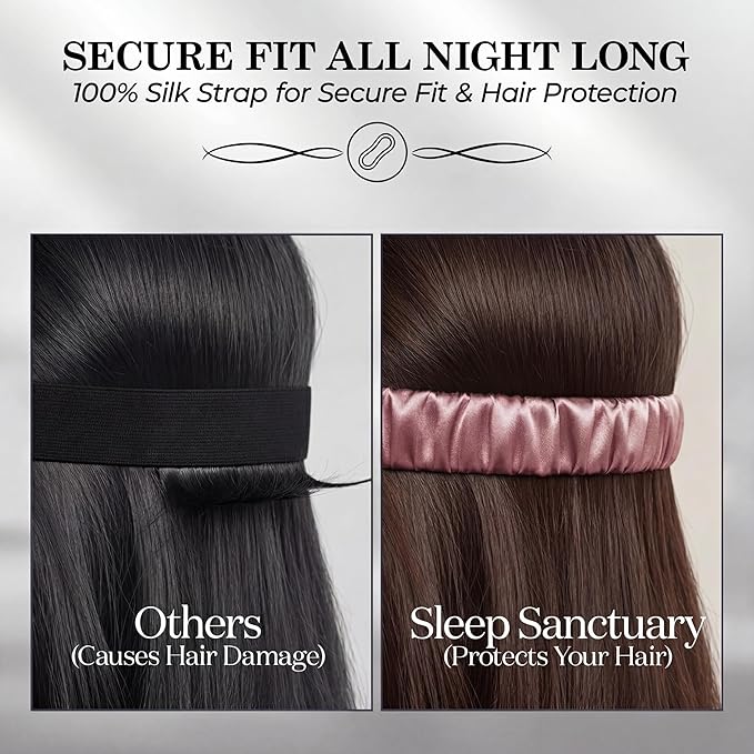 SLEEP SANCTUARY 100% Pure Mulberry Silk Sleep Mask - 22 Momme Light Blocking 3D Contour Silk Eye Mask for Sleeping - Secure Fit for Side Sleepers, Women & Men - Cloud Soft (Pink)