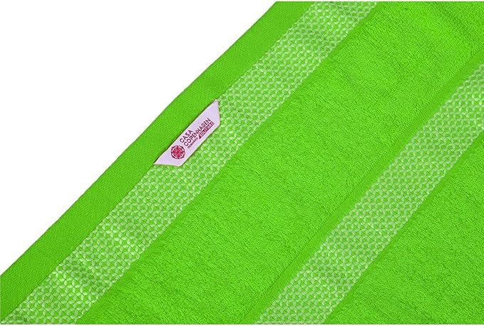 CASA COPENHAGEN Solitaire 6Pcs 100% Egyptian Cotton Large Designer Towels Gift Set- Lime Green, 600GSM, 2Bath 2Hand 2Washcloths, Bath Towels for Bathroom Set for Women & Men