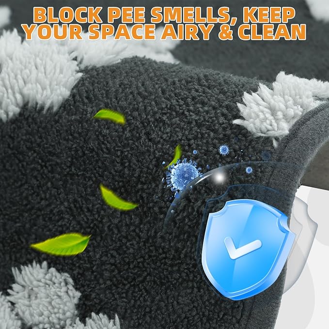KOOLTAIL Washable & Waterproof Dog Whelping Pad for Small Dogs, Super Absorbent & Soft Warm Plush Puppy Pads Potty Training, Quick Dry Reusable Pet Mats for Whelping Box Supplies,Playpen,Crate,18"*24"