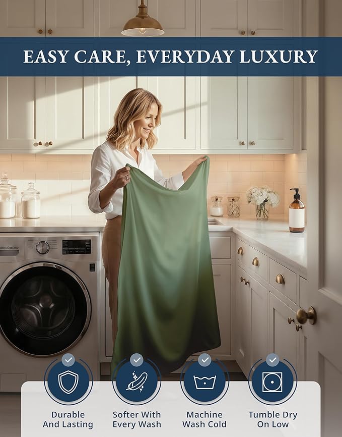 LANE LINEN 100% Egyptian Cotton Twin XL Sheets Set - 1000 Thread Count, Soft & Comfy Thick Fully Elasticized Mercerized Cotton Sheet Twin, No Pill Fade Resistant Elegant Jaquard - Iceberg Green