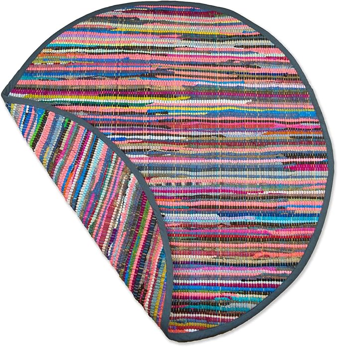 DII Chindi Home Collection Handwoven Multicolor Area Rag Rug, 36" Round