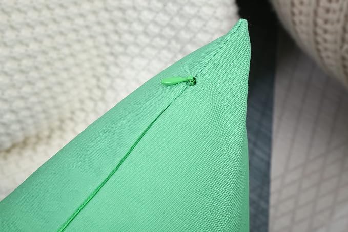 TangDepot Handmade Decorative Solid 100% Cotton Canvas Throw Pillow Covers/Cushion Covers, 45 Colors Available - (12" x 20" , Mint Green, 1 Count (Pack of 1)) | 100% cotton, same-color zip, machine wash & air dry. For living room, bedroom, office, car....
