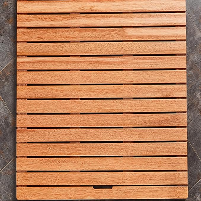 Bamboo Bath Mat,Natural Wooden Shower Mat,Bamboo Duckboard Bath Mat, Non-Slip, Shower Mat for Indoor Outdoor,Wooden Bath Mat and Wood Shower Mat,Indoor Or Outdoor Use,50x70cm/20x28in
