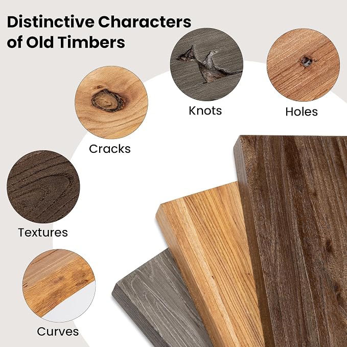 Fun Memories Floating Shelves for Wall, 24"x9.3" Rustic Solid Elm Wood Shelves, Heavy-Duty Wall Mounted Shelves with Invisible Brackets, Set of 2 for Living Room, Bedroom, Kitchen, Walnut Finish