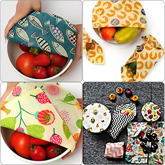 Sustainable Food Preservation With 3 Natural Beeswaxs Cloth Wraps Washable And Reusable Portable Kitchen Supplies