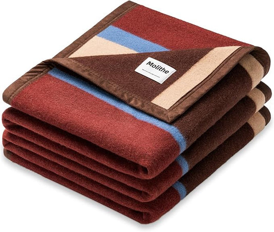 Alpaca Wool Blanket 50% Alpaca 50% Sheep Wool Blend, Ultra-Soft Heavy Wool Bed Blanket for Winter Year-Round Use, King Size 84''x 102'' Warm Natural Fiber Washable Wool Throw