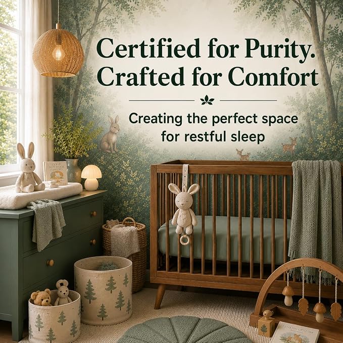 GOTS Organic Bassinet Sheets Compatible with Halo BassiNest Swivel Sleeper, 4moms mamaRoo Sleep Bassinet, Pure Ultra Soft Turkish Organic Cotton