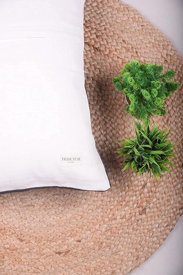 Trade Star Handloomed Pillow Cases 100% Cotton Throw Pillow Covers Black Cushion Cover Handmade Luxurious Small Decorative Boho Accent Pillow Cover for Home Decor
