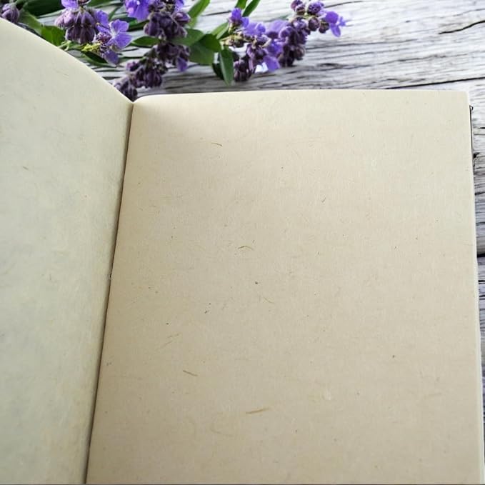 Nepali Companion Notebook with Handmade Paper and Vegetable-Dyed Cover, Vintage 5.5x8.5 inch Composition Notebook for Office, School, and Home, Handcrafted in Nepal (Medium, Sage)