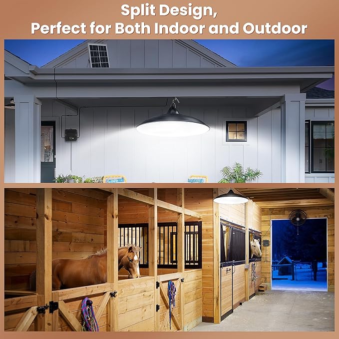 Solar Shed Light Indoor Outdoor, 2000LM Daytime Available Pendant Light with Pull String, Dusk to Dawn, 3 Lighting Modes Solar Lights Indoor, IP65 Waterproof for Barn, Gazebo, Shop, Garage