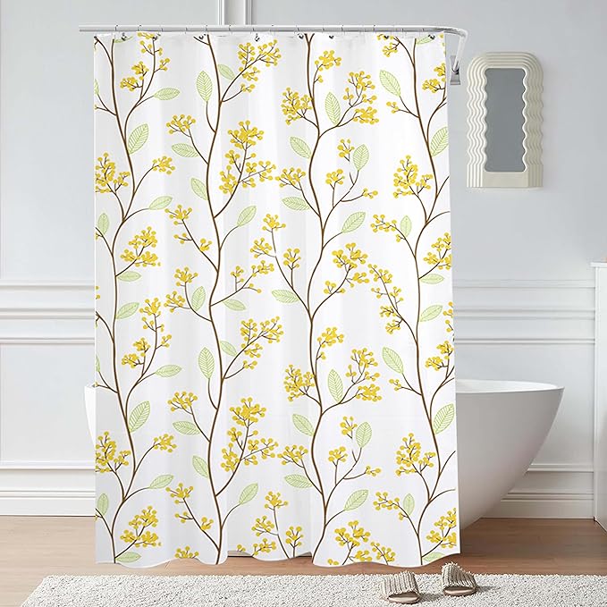 Plastic Shower Liner - Premium EVA 6G Shower Curtain Liner with Rustproof Grommets and 3 Weighted Magnets, Waterproof Shower Curtains for Bathroom (Holly Tree, 72" x 72")